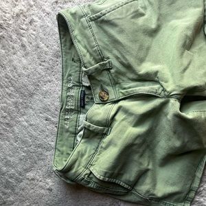 Olive High Waisted Denim Shorts